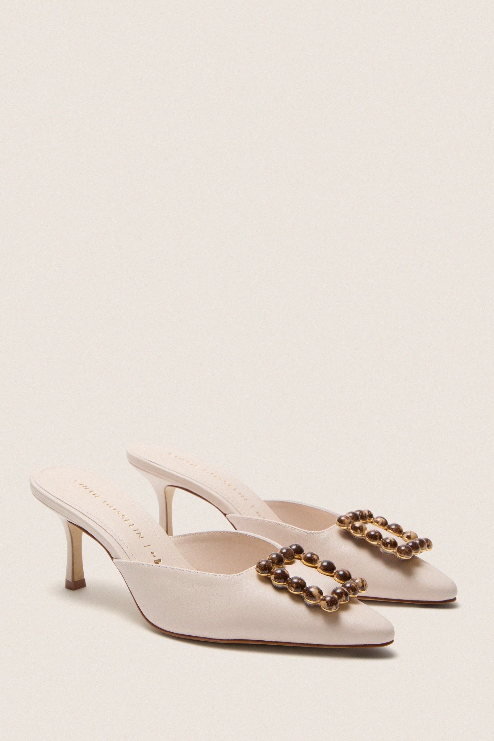 Puff Cream Leather Ave Mules