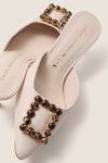 Puff Cream Leather Ave Mules