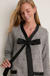 Silver Coco Tweed Bow Dress