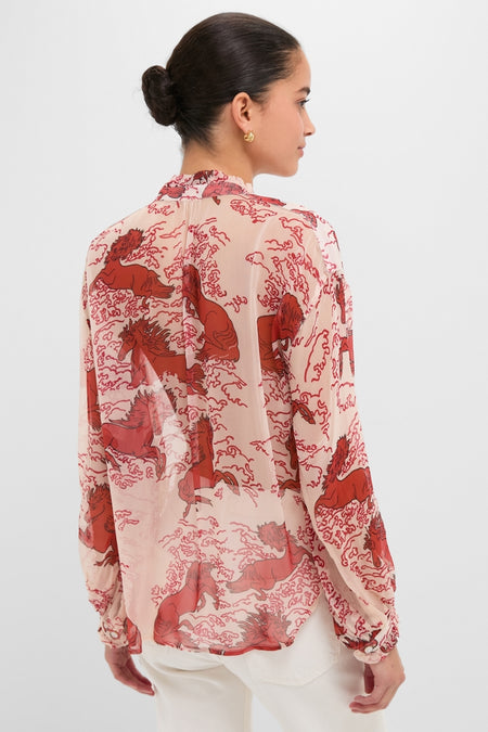 Off-White Poet Rouge Pegasus Blouse