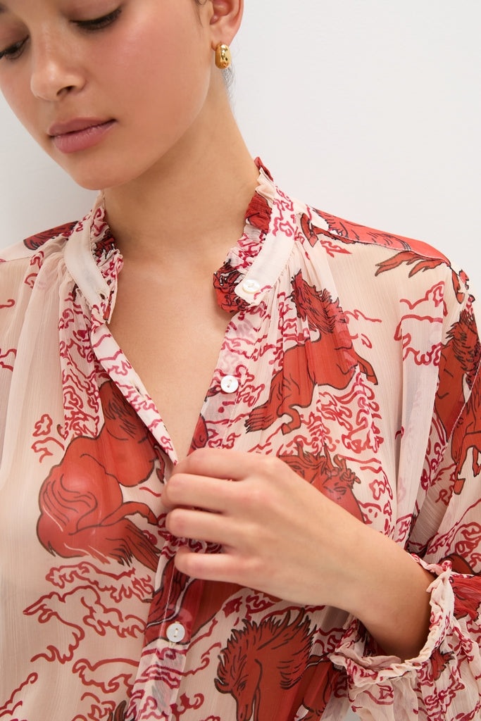 Off-White Poet Rouge Pegasus Blouse