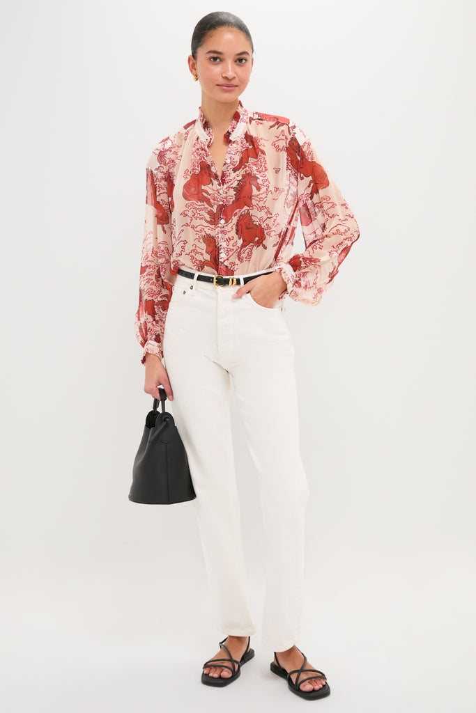 Off-White Poet Rouge Pegasus Blouse