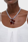 Ginger Vinca Flower Necklace