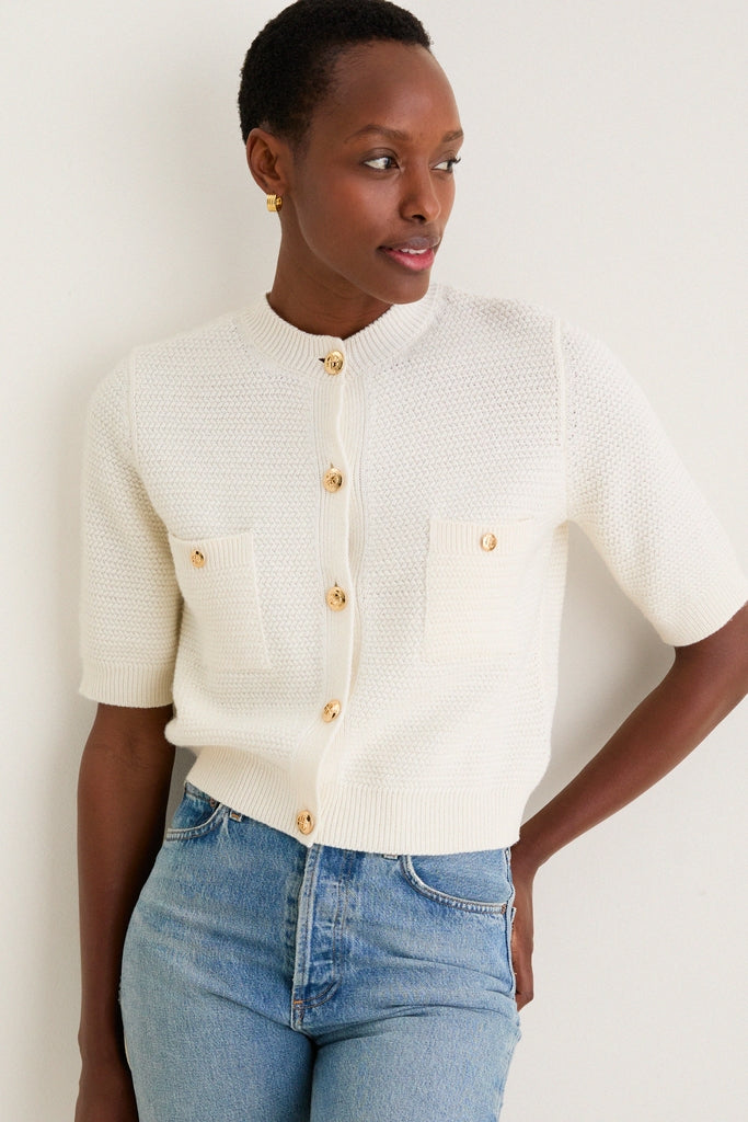 【epine】gold button knit ivory epine】gold button knit ivoryの通販 by りぼんちゃん｜ラクマ