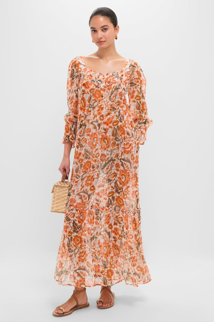 Off-White Lilium Topaz Flower Dress