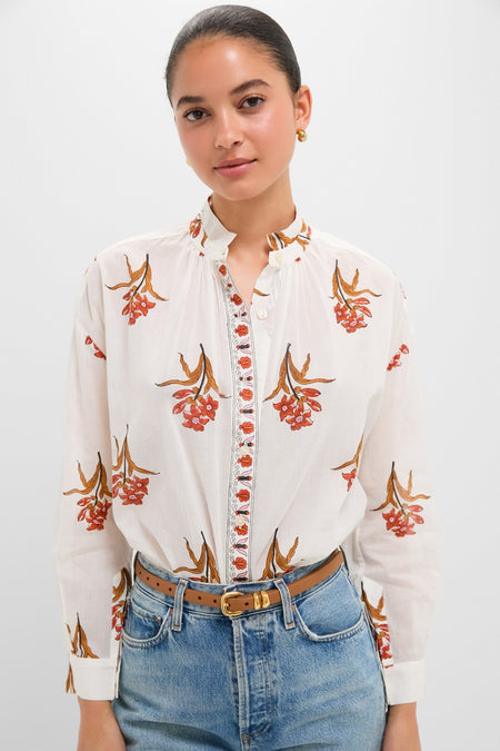 Off-White Kiki Persimmon Flower Shirt
