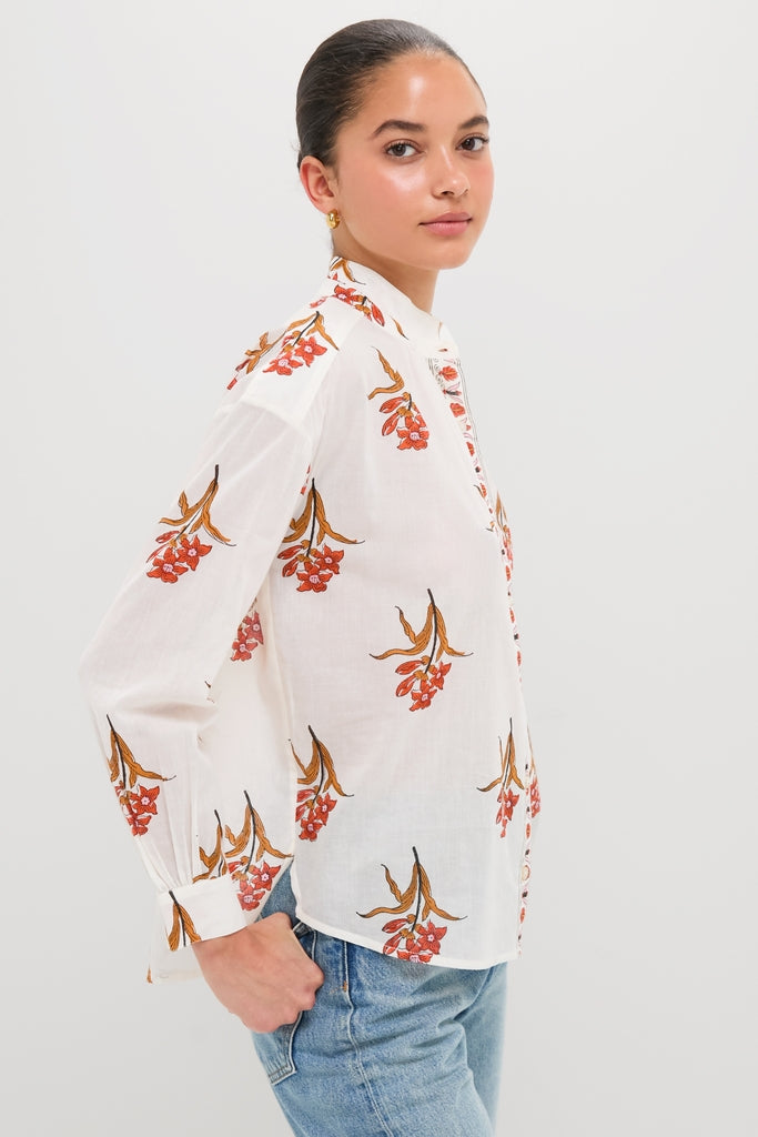 Off-White Kiki Persimmon Flower Shirt