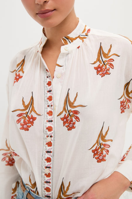 Off-White Kiki Persimmon Flower Shirt