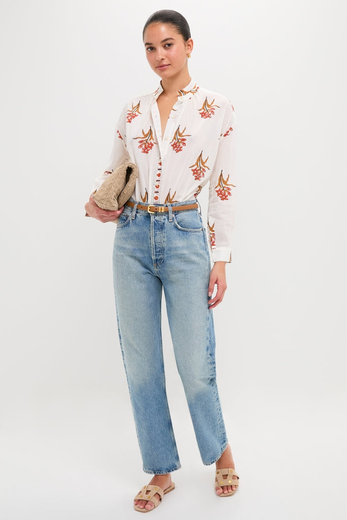 Off-White Kiki Persimmon Flower Shirt