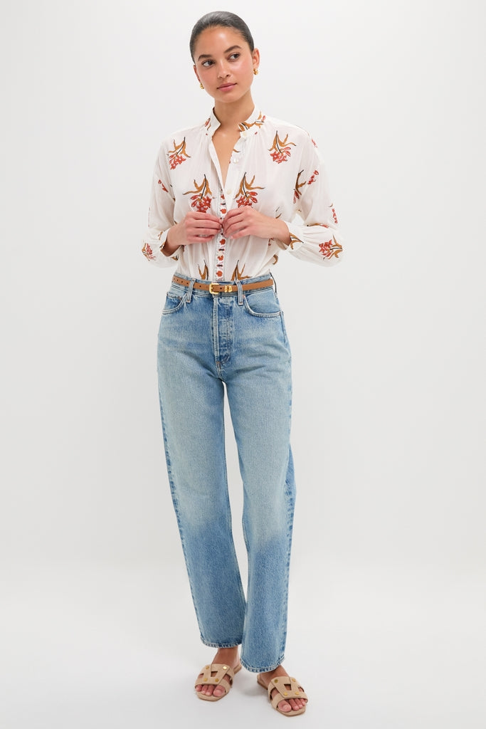 Off-White Kiki Persimmon Flower Shirt