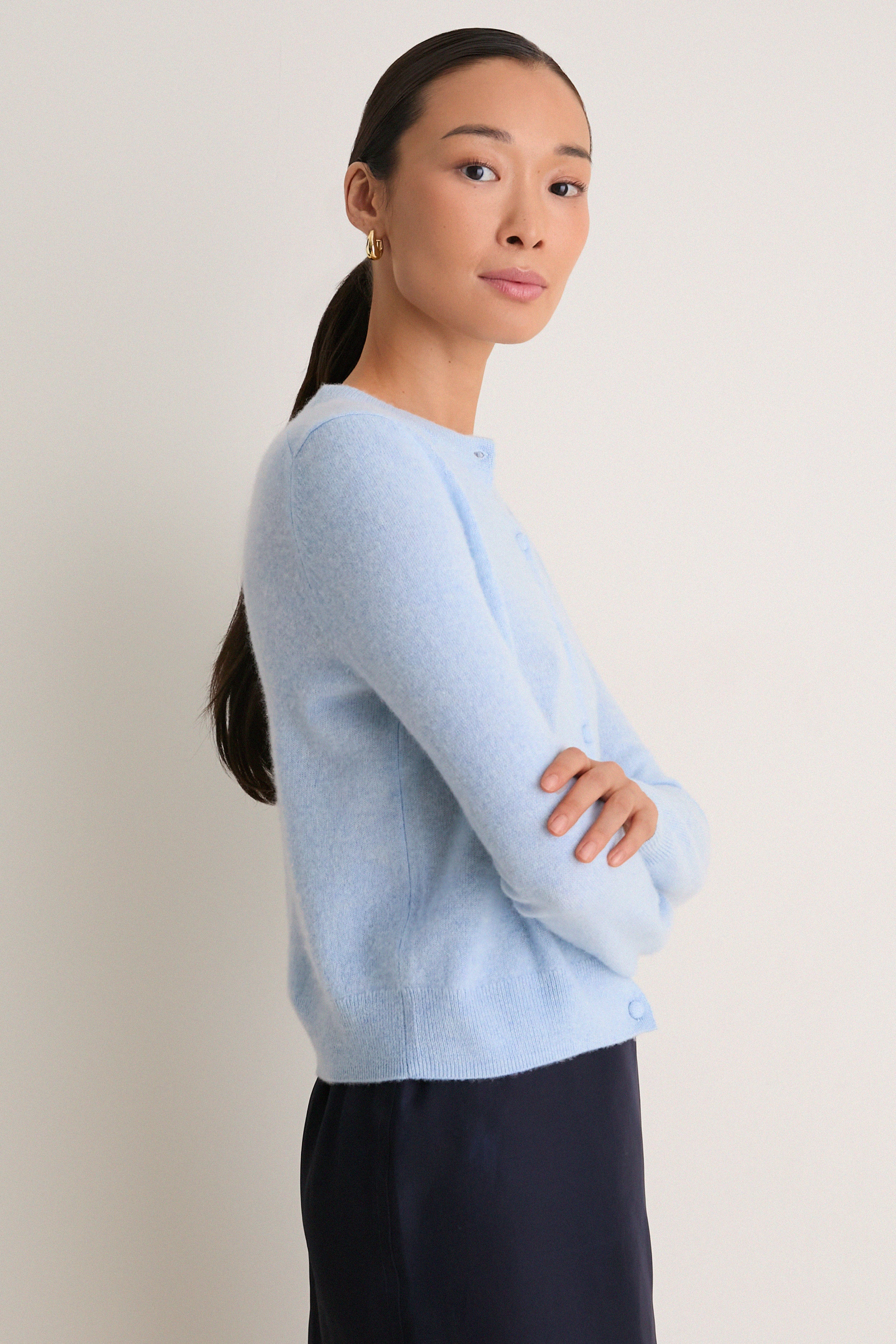 Ice Blue Cashmere Riley Cardigan | Tuckernuck