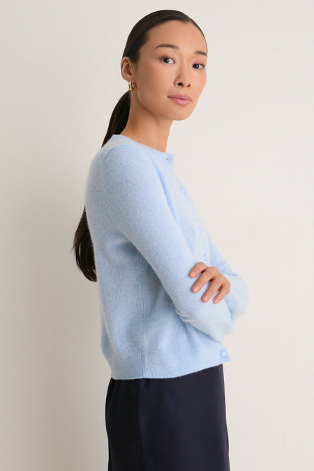Ice Blue Cashmere Riley Cardigan