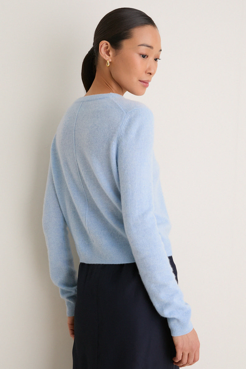 Ice Blue Cashmere Riley Cardigan