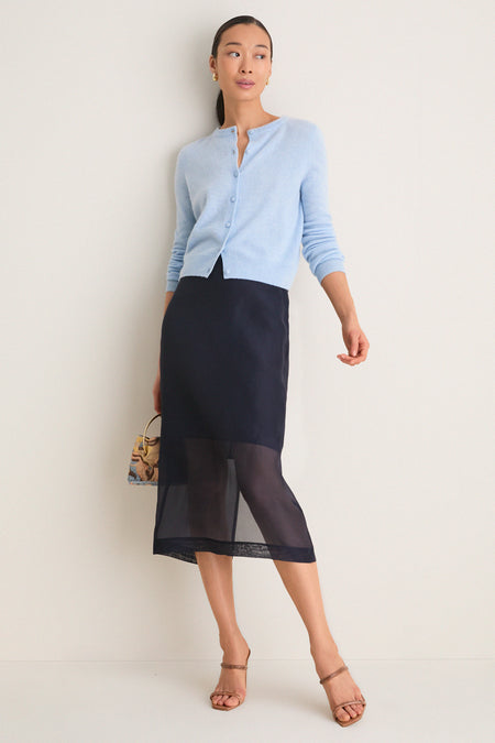 Ice Blue Cashmere Riley Cardigan