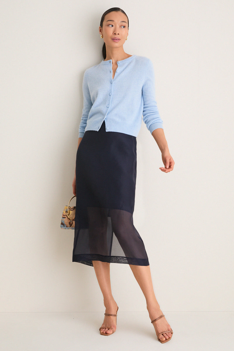Ice Blue Cashmere Riley Cardigan
