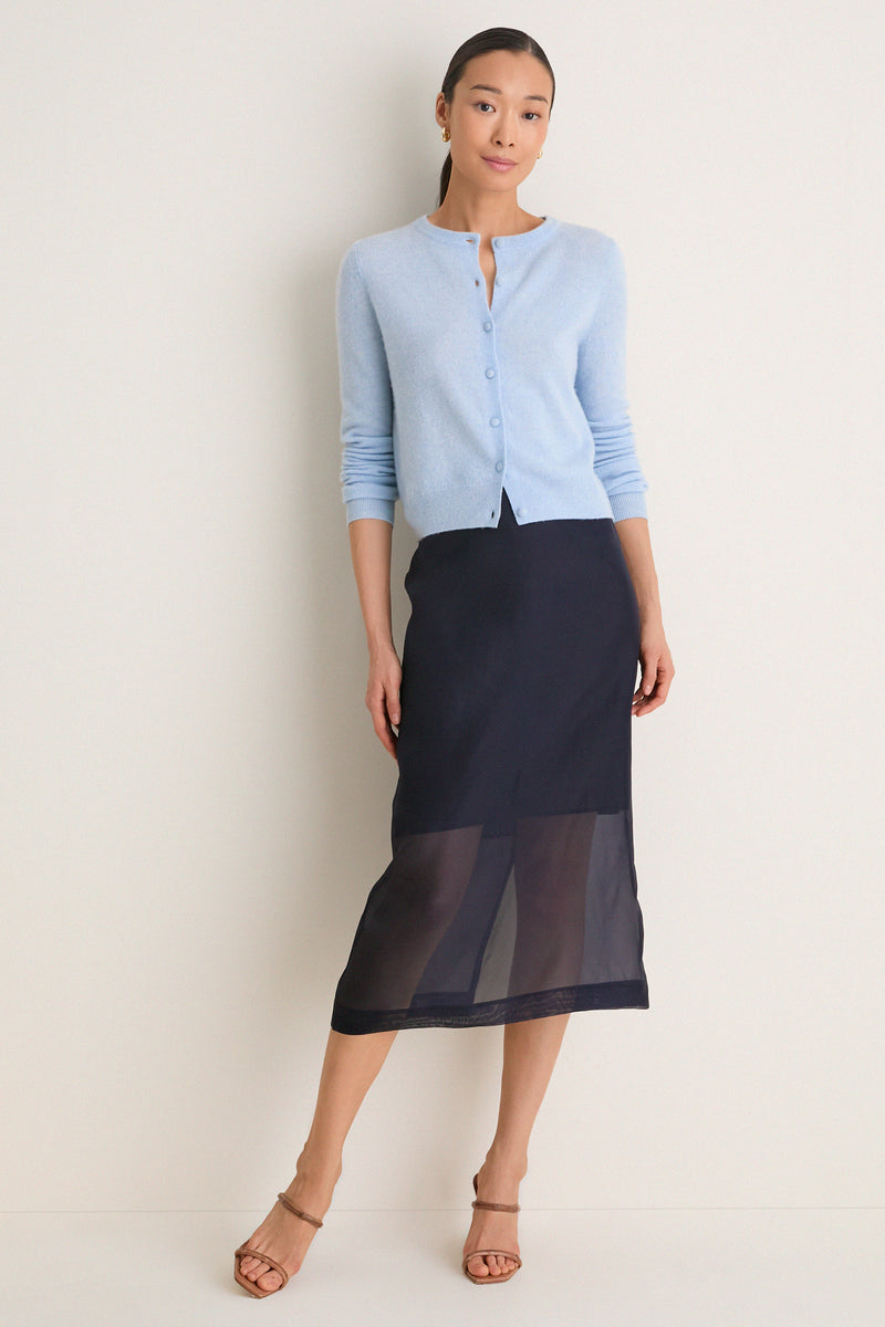 Ice Blue Cashmere Riley Cardigan