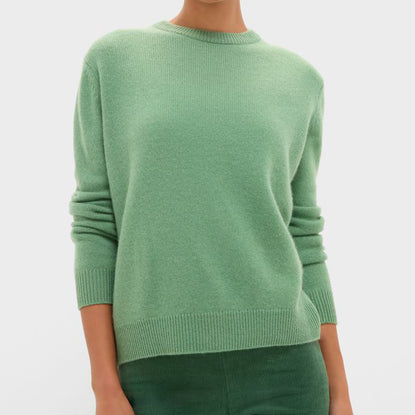 Meadow Green Cashmere Covered Button Quinn Cardigan