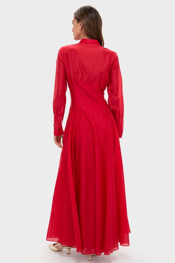 open lace back dress Tuckernuck Red Organza Marbella Dress Red / XXS
