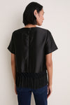 Black Dupioni Chadwick Tassel Top