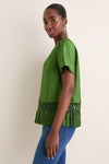 Green Dupioni Chadwick Tassel Top