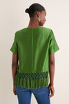 Green Dupioni Chadwick Tassel Top