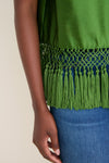 Green Dupioni Chadwick Tassel Top