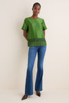Green Dupioni Chadwick Tassel Top