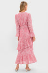 Pink Chiffon Floral Jacquard Sasha Dress
