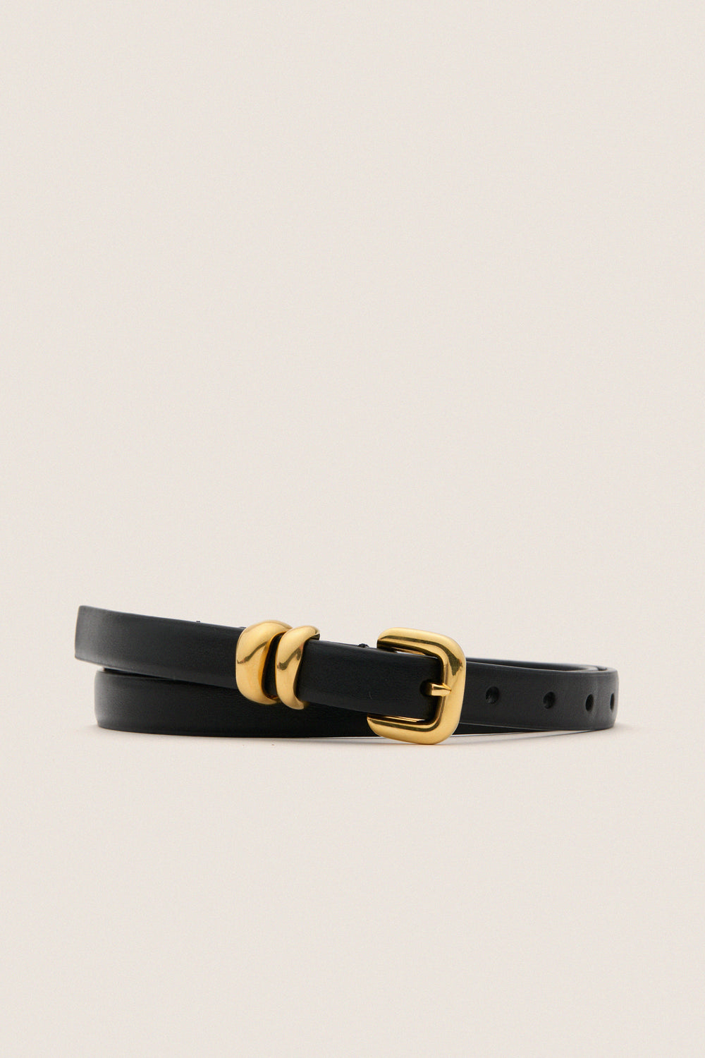 Black Hip to Waist Skinny Belt