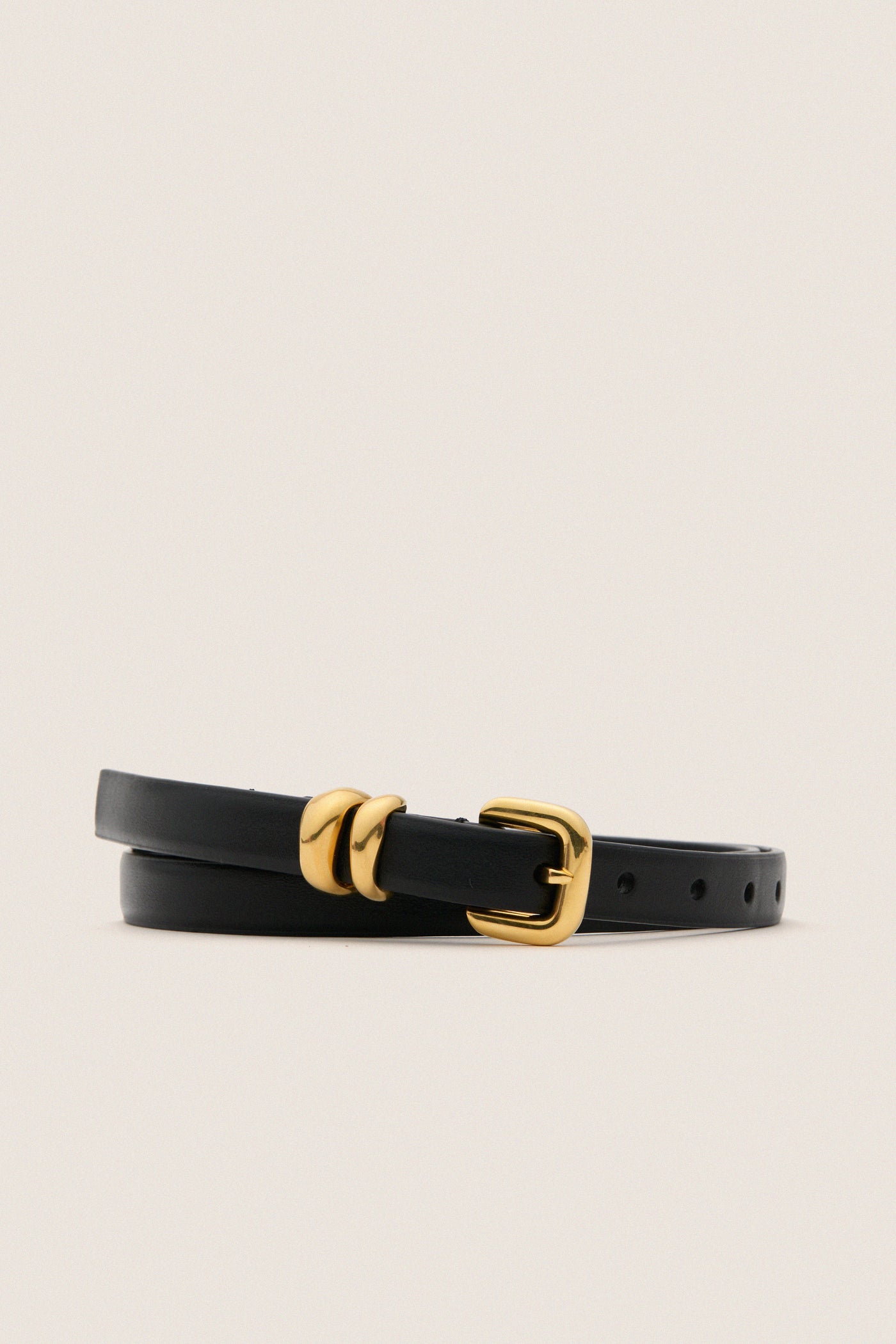 Black Hip to Waist Skinny Belt