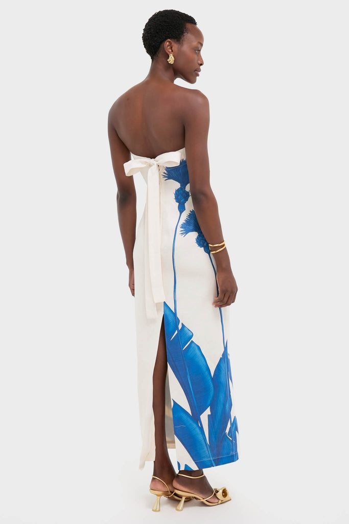 Blue Dandelion Costera Strapless Maxi Dress | Andres Otalora Blue Dandelion Costera Strapless Maxi Dress | Andres Otalora