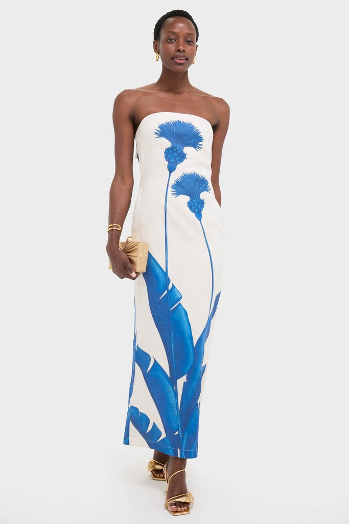 chinese dress ladies ZMPSIISA Women's Summer Off The Shoulder Maxi Dress Ruffle Strapless Blue  White Porcelain Boho Casual Loose Long Dresses(A-Flower Blue,Small) at  Amazon Women's Clothing store main image 0