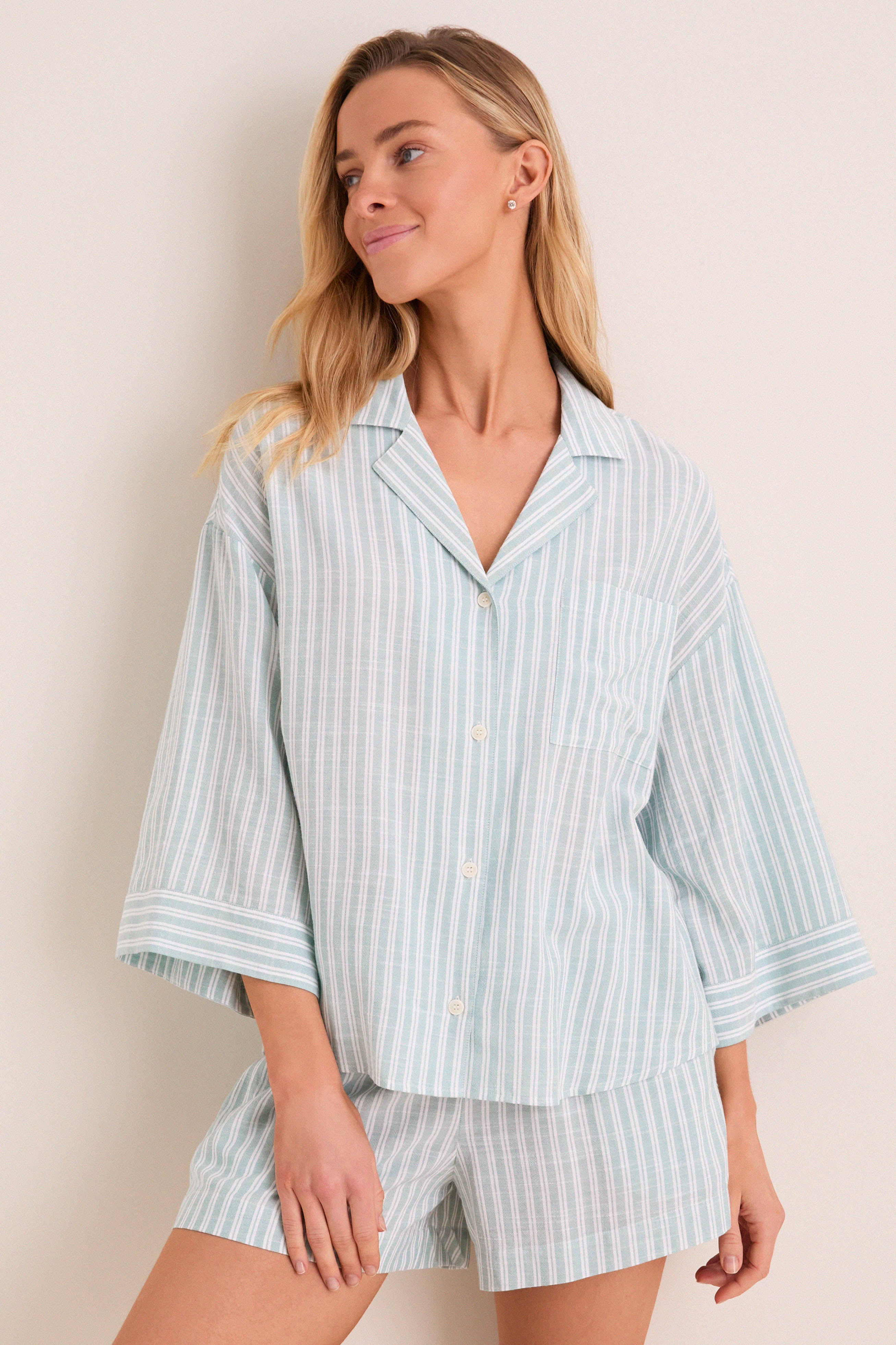 Seagrass Regatta Stripe Nautico Relaxed Short PJ Set | Eberjey