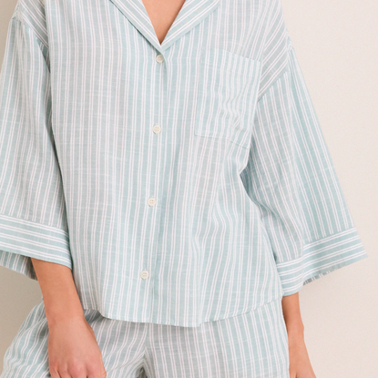Seagrass Regatta Stripe Nautico Relaxed Short PJ Set | Eberjey