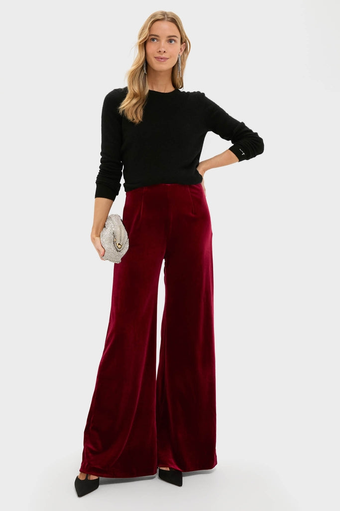 burgundy velvet dress pants Lulus | Wine Red Velvet Pleated High-Rise Wide-Leg Pants | Womens | Large