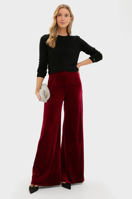 Red Ribbon Velvet Deja Pant