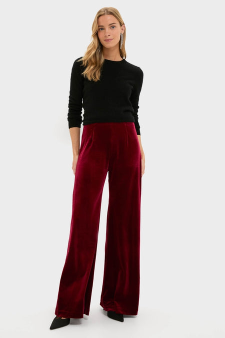 Red Ribbon Velvet Deja Pant