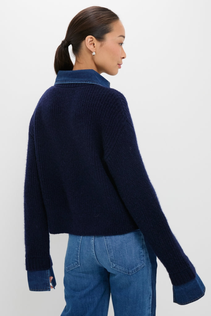 Navy and Denim Harvey Sweater