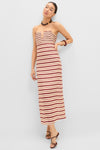 Red Stripes Antigua Linen Midi Dress