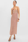 Red Stripes Antigua Linen Midi Dress