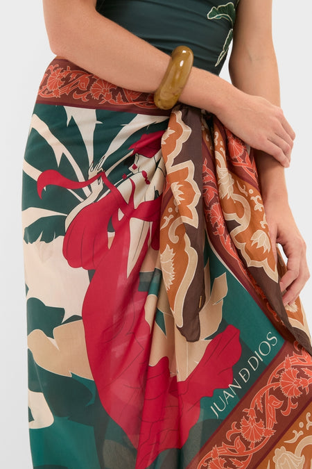 Peach Dancer De La Falaise Cotton Silk Sarong