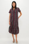 Tartan Martine Maxi Bubble Dress: A classic, effortless midi with a chic bubble hem and button-front, perfect for an easy transition from desk to drinks.