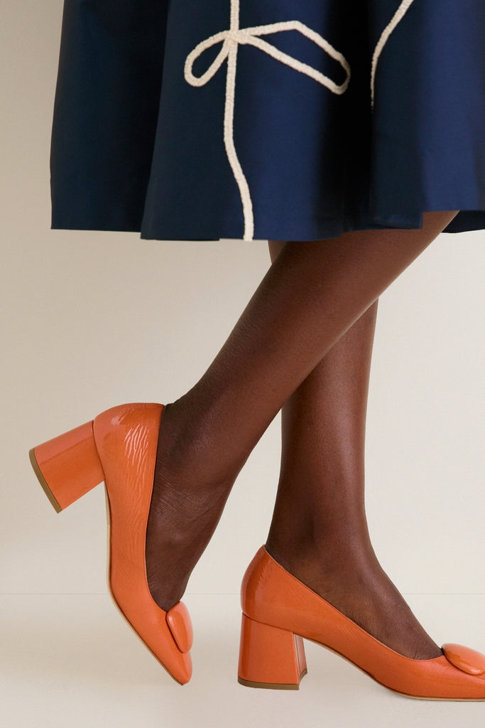 Californian Peach Naplak Naxos Heels | Rupert Sanderson