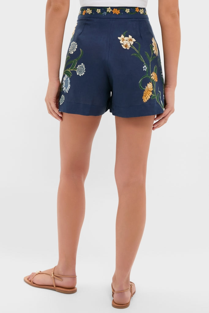 Hand Embroidered Laguna Maratea Linen Shorts