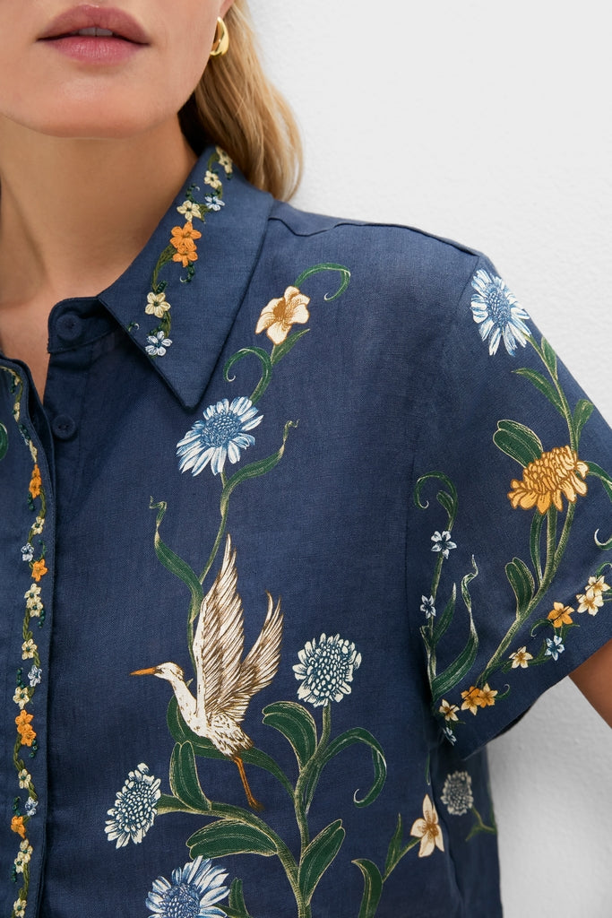 Hand Embroidered Laguna Virtuosa Linen Shirt