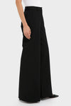 Classic Black Pillar Wide Leg Pant in high-end suiting fabric, offering effortless style and fun versatility with a high-rise, wide-leg design, perfect for any occasion.
