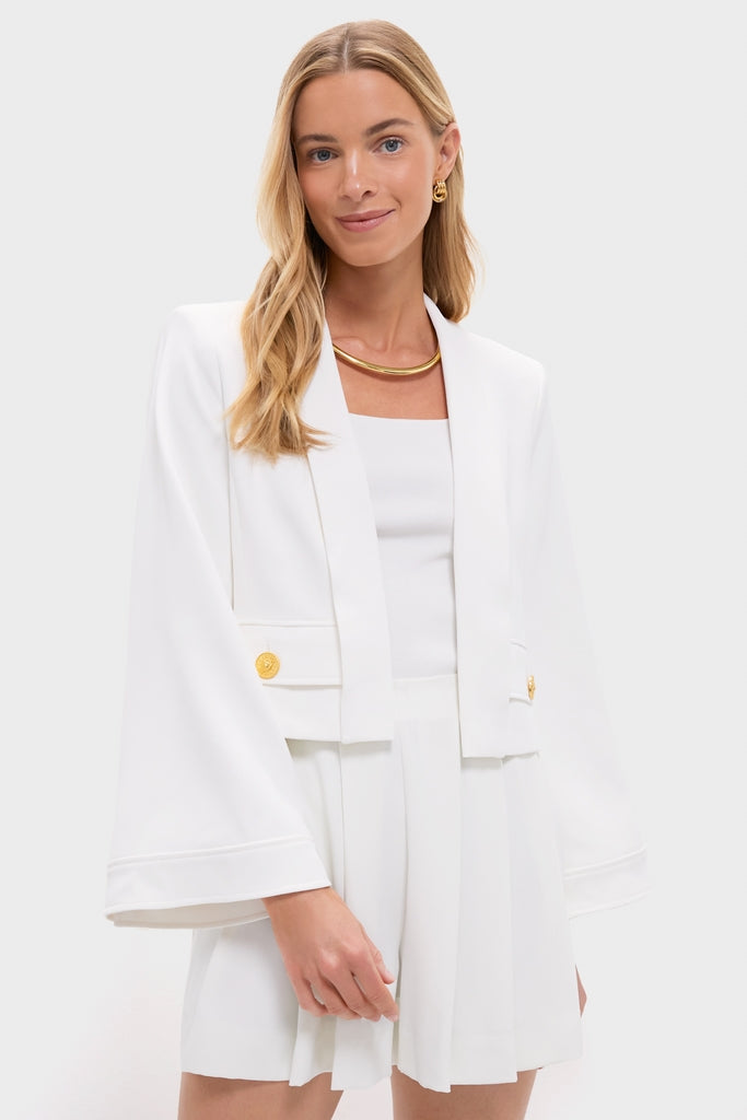 Ivory Nixie Wide Sleeve Cardi Jacket | L'AGENCE