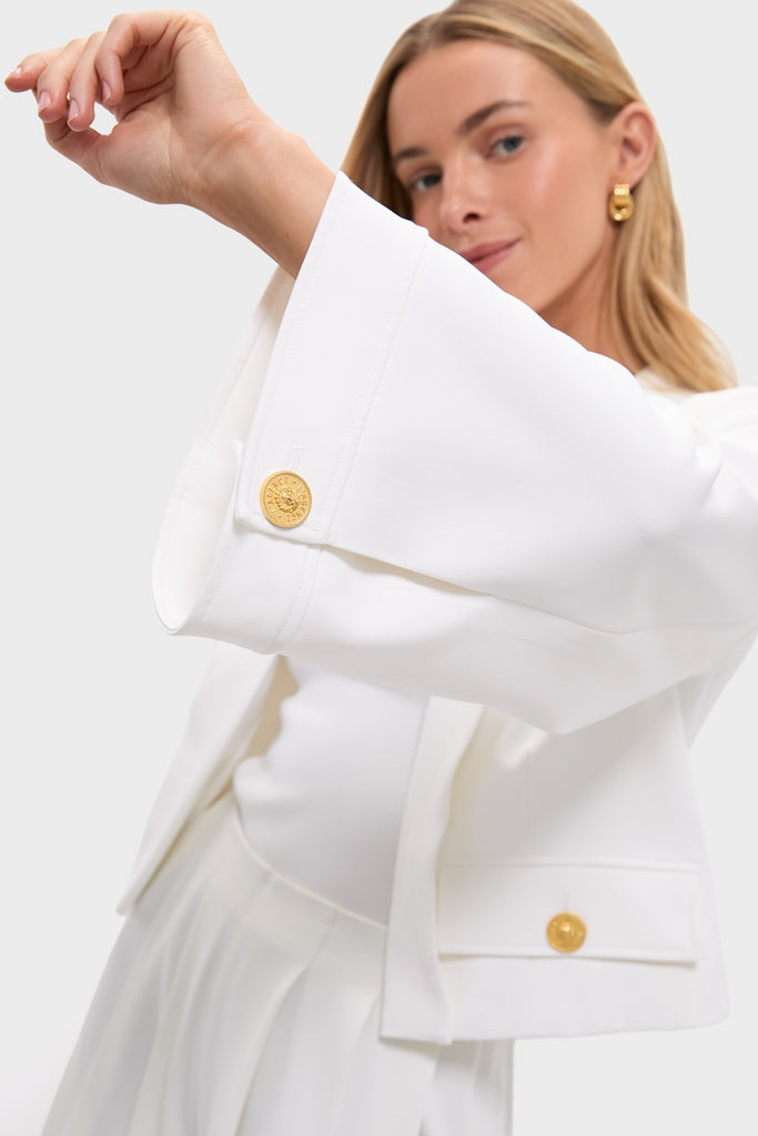 Ivory Nixie Wide Sleeve Cardi Jacket | L'AGENCE
