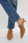 Camel Suede Whipstitch Kathryn Mules, classic kitten-heel backless shoes, with an effortless, high-end vibe. Perfect for fun, stylish outings and everyday wear.