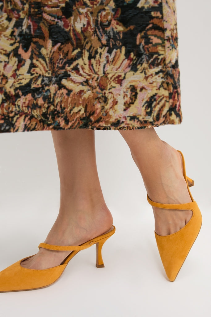 Marigold Suede Mimi Heels